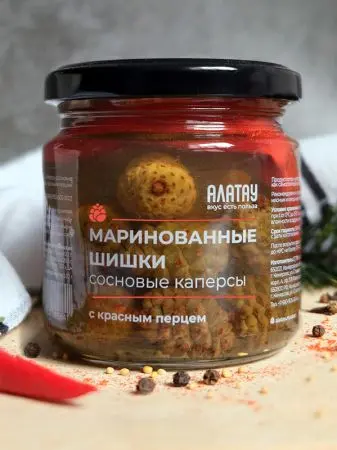 Каперсы из сосновых шишек маринованные с красным перцем, 200 мл