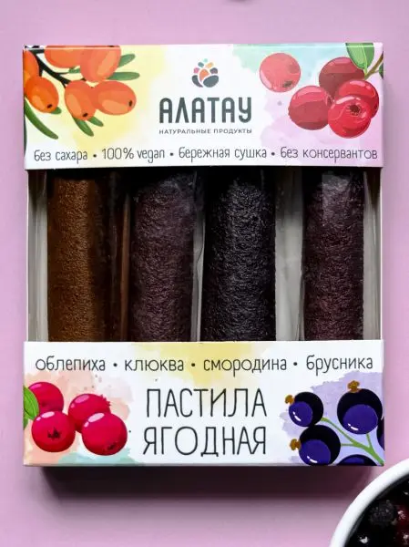 Пастила ягодная ассорти (без сахара) 180 гр